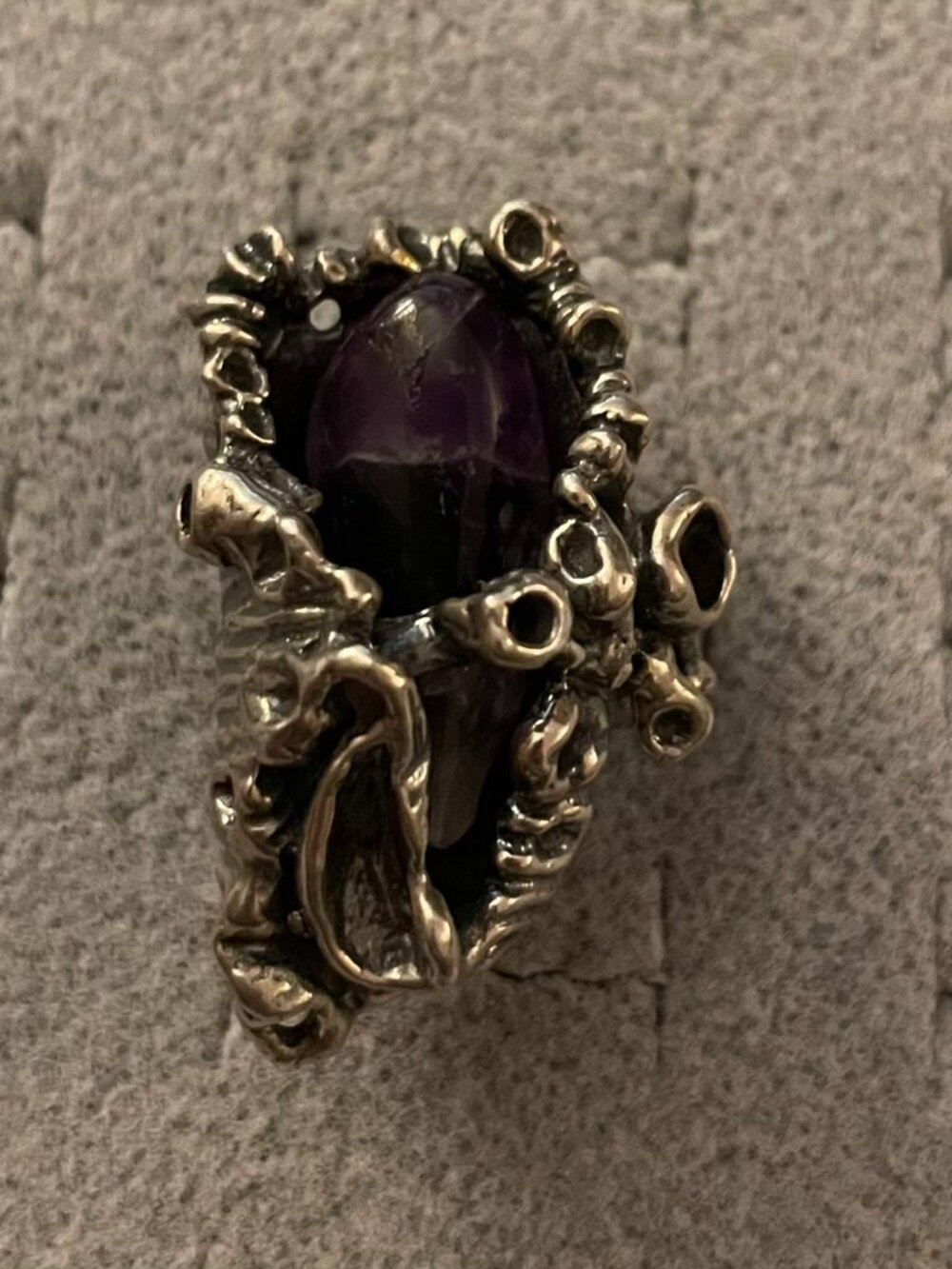 Vintage Ring Brutalist Sterling Silver Handmade OOAK 60s 70s Sz 7 20 grams Retro